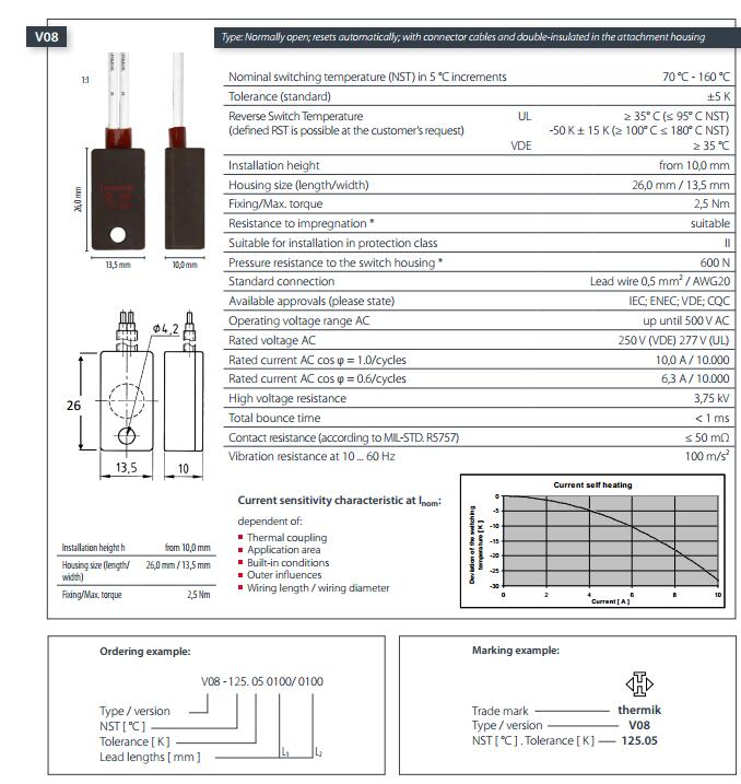 V08规格THERMIK温控器