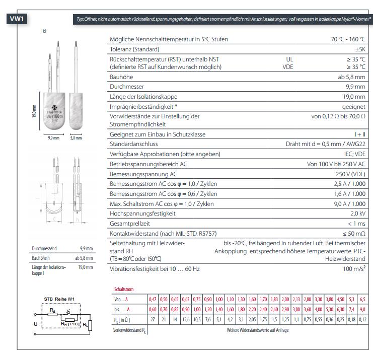 VW1规格THERMIK温控器